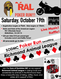 SOD POKER RUN supporting the Richmond Animal League