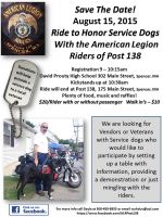 Ride to Honor Service Dogs with the American Legion Riders Post 138