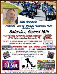 3rd Annual Howard 'Big H' Dowell Memorial Ride & Cook Out