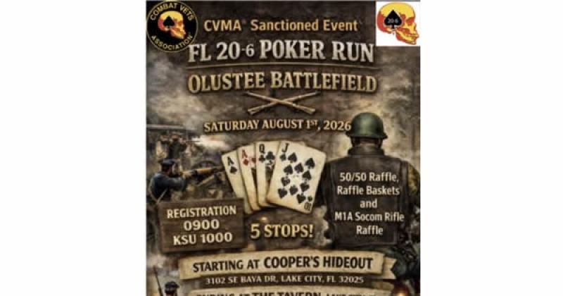 CVMA Sanctioned Event:  Olustee Battlefield Poker Run