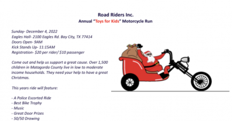 Road Riders Inc. Annual “Toys for Kids” Motorcycle Run