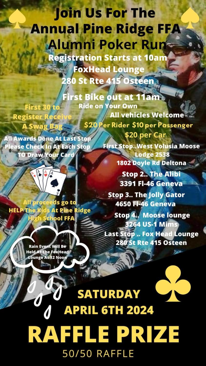 Pine Ridge FFA Alumni & Supporters 2nd Annual Poker Run 