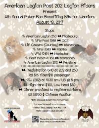 4th Annual Poker Run to benefit K9s FOR WARRIORS