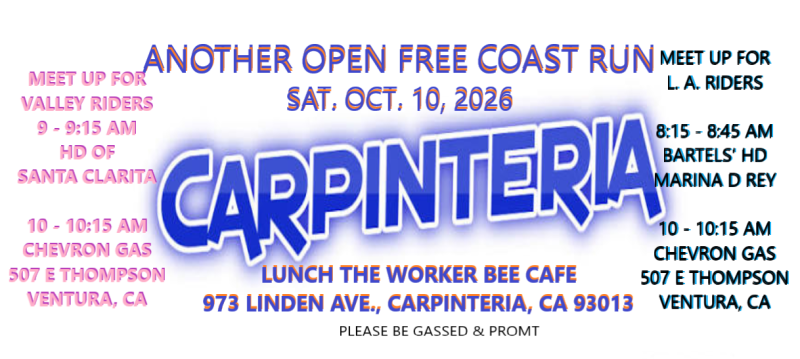 The Carpinteria Open & Free Run All Motorcycle Brands