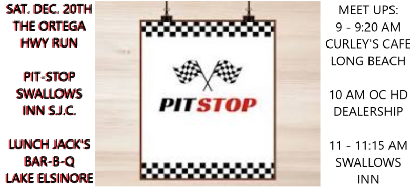 Open Pre-Xmas Ortega Hwy 74 Run Saturday 