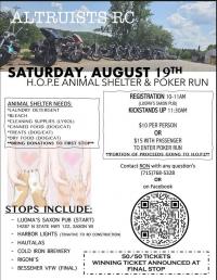 Altruists RC Hope Animal Shelter Poker Run