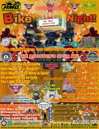 AMG "BIKE NIGHT in THE BURG"  at the Lane Theater! 