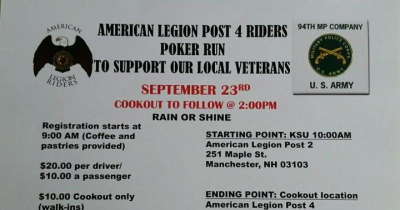 AL Post 4 Riders Poker Run for Veterans