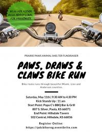 Paws, Draws and Claws Charity Bike Run