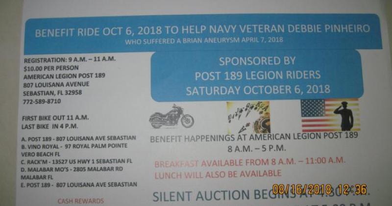 Benefit Ride to Help Navy Veteran Debbie Pinheiro