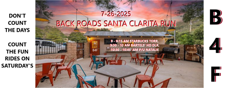 SQUIDS & CRUISERS OPEN FREE SANTA CLARITA BACK ROADS RUN