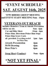 VETERANS POKER RUN, MOTORCYCLE AND CAR SHOW