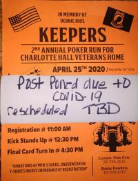 Charlette Hall Veterans Home Poker Run **POSTPONED**