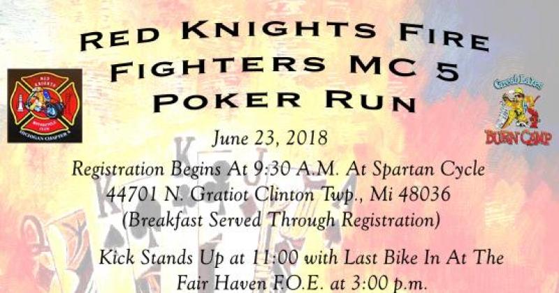 Red Knights Firefighters M/C Mi 5 Poker Run for Great Lakes Burn Camp