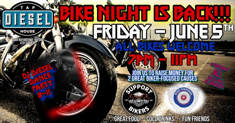 June 5th BIKE NIGHT at Diesel Tap House!!!