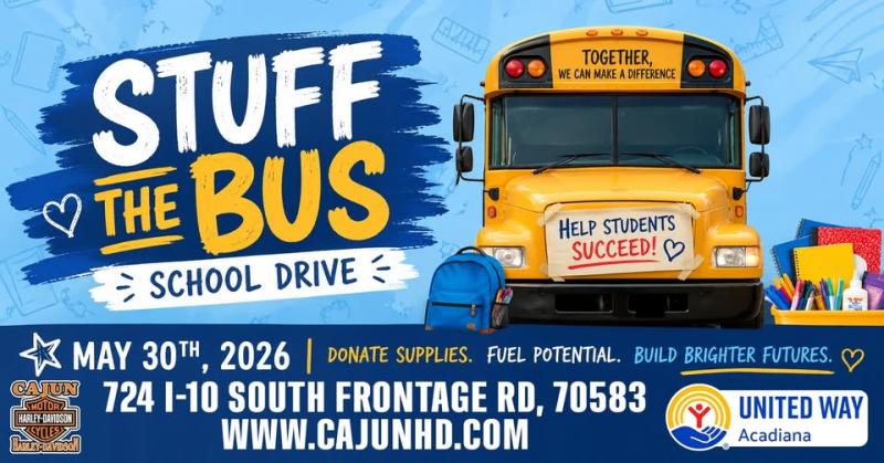 Stuff the Bus Charity Event at Cajun Harley-Davidson