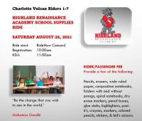 Highland Renaissance Academy School Supply Ride