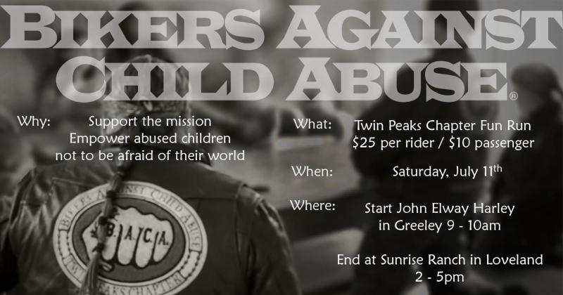Bikers Against Child Abuse - Twin Peaks Chapter Fun Run