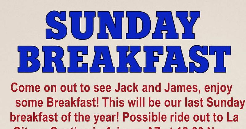 Sunday Breakfast J&J Event Center