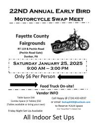 22nd Annual Early Bird Swap Meet