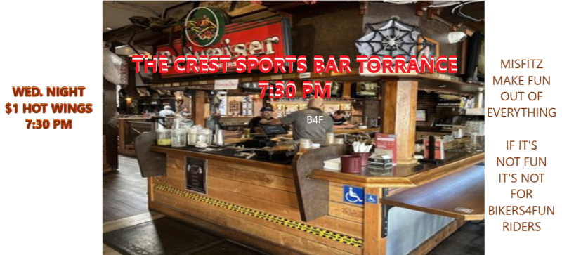 $1 Wing Night Wednesday The Crest Sports Bar Torrance