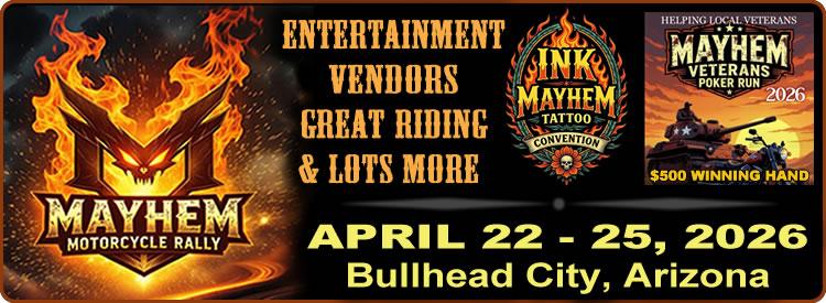 Mayhem Motorcycle Rally - Bullhead River Run 2026