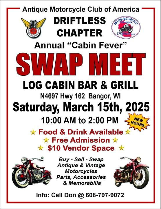 Driftless Chapter Cabin Fever Swap Meet